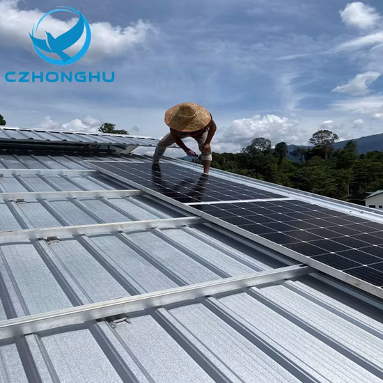 Roof Mounting Solar Tile Roof Hooks Aluminium Rail End MID Solar Clamp PV Rooftop Railing Mounting System